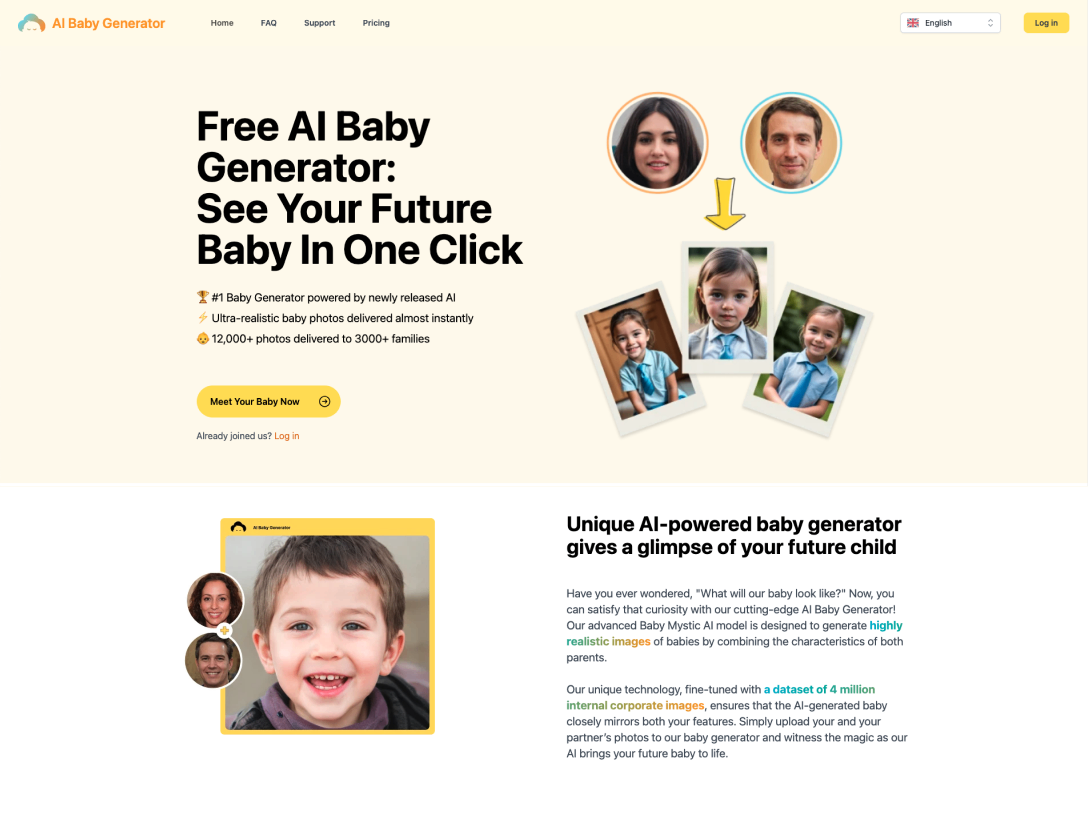 AI Baby Generator screenshot and logo